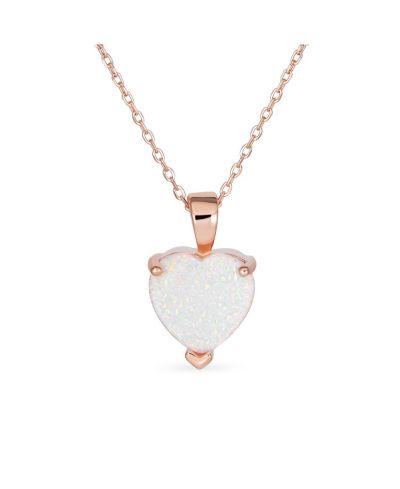 Bling Jewelry Романтическое ожерелье с подвеской в виде сердца из опала