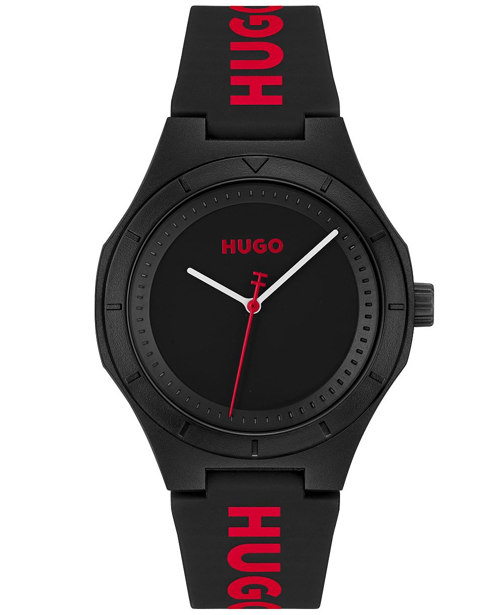 Мужские кварцевые часы HUGO BOSS Lit for Him Black Silicone 42mm