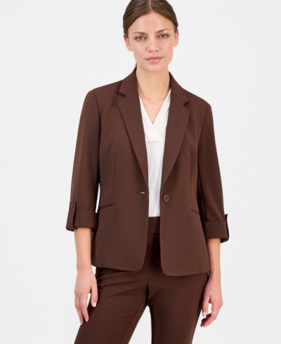 Блейзер Anne Klein Essentials Petite 3/4-Sleeve One-Button