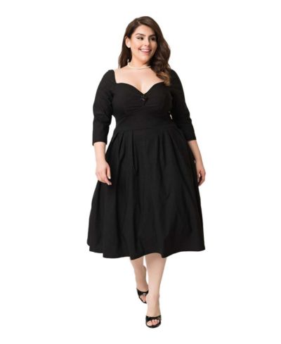 Женское винтажное платье Unique Vintage Plus Size Woven Sweetheart Neckline Lamar Swing