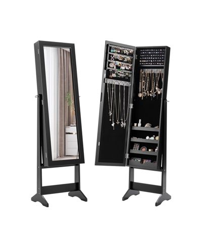 Mirrored Standing Jewelry Cabinet Storage Box