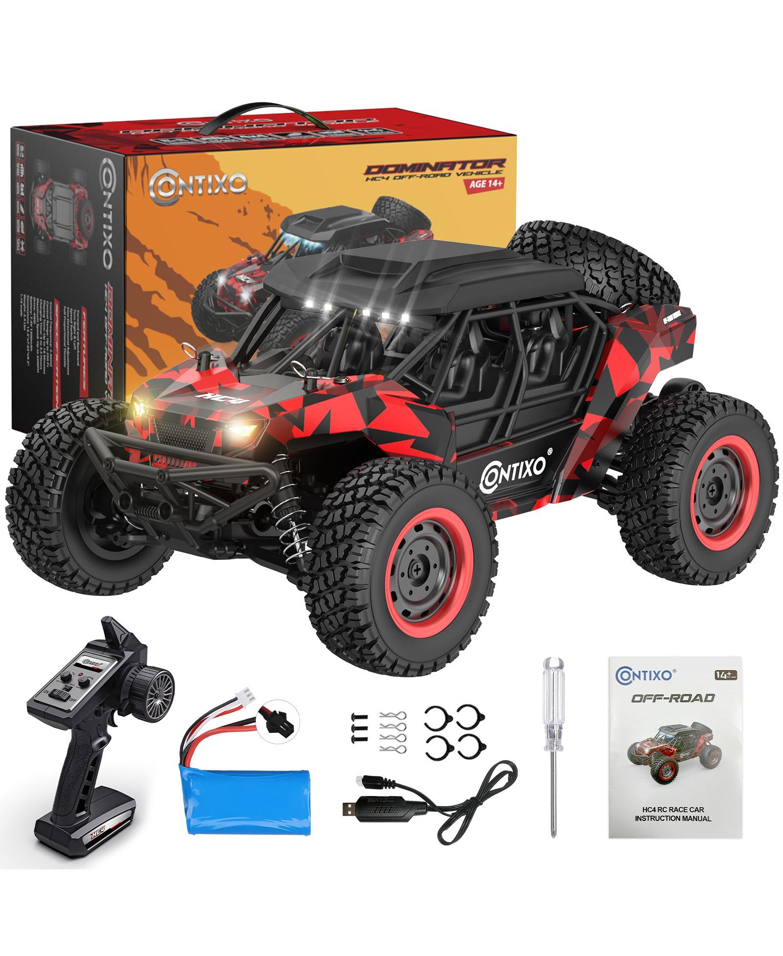 Contixo 1:16 Scale Dominator Off-Road 4WD RC UTV with LED Lights