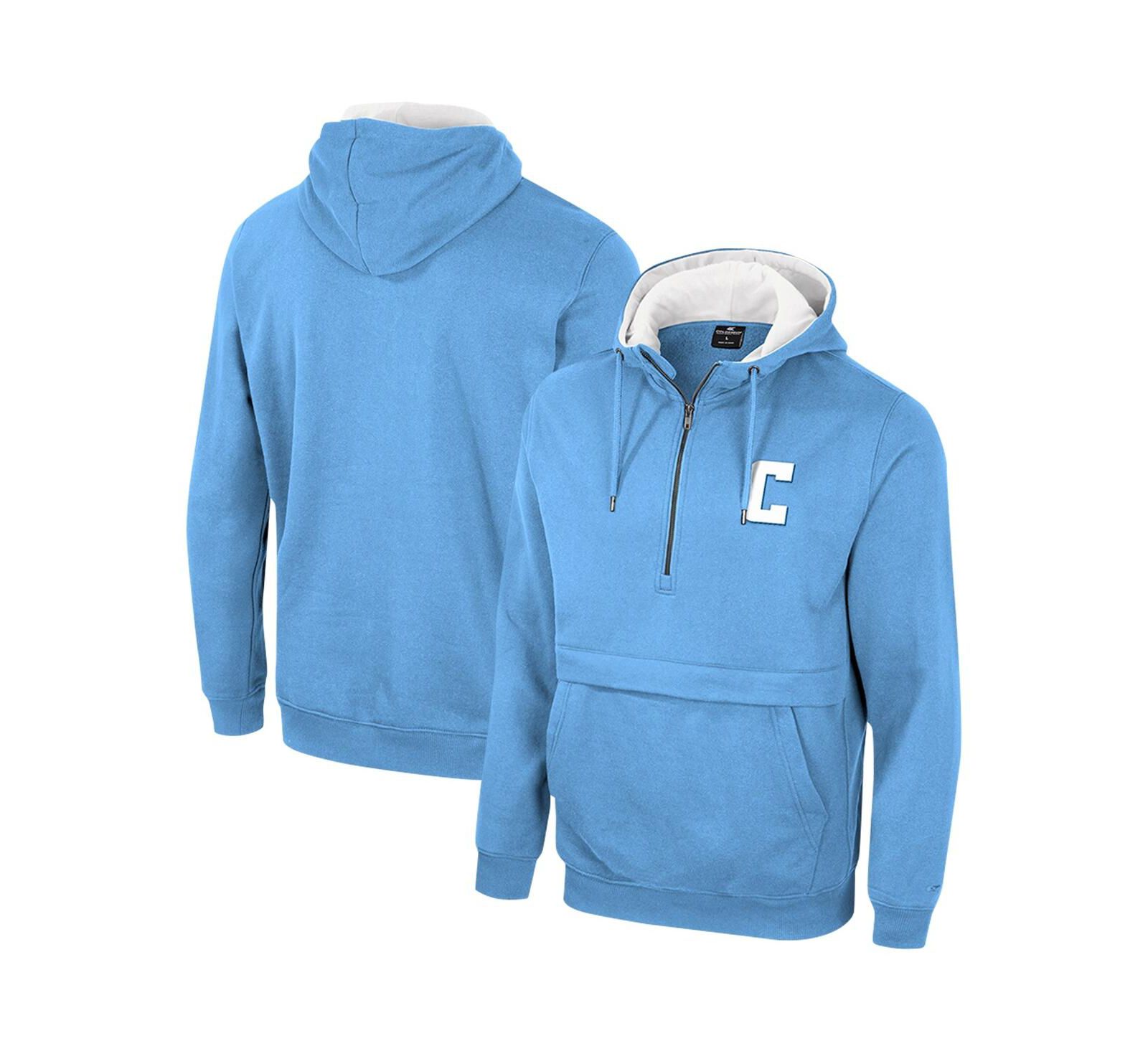 Men's Colosseum Light Blue Columbia University Team Half-Zip Pullover Hoodie