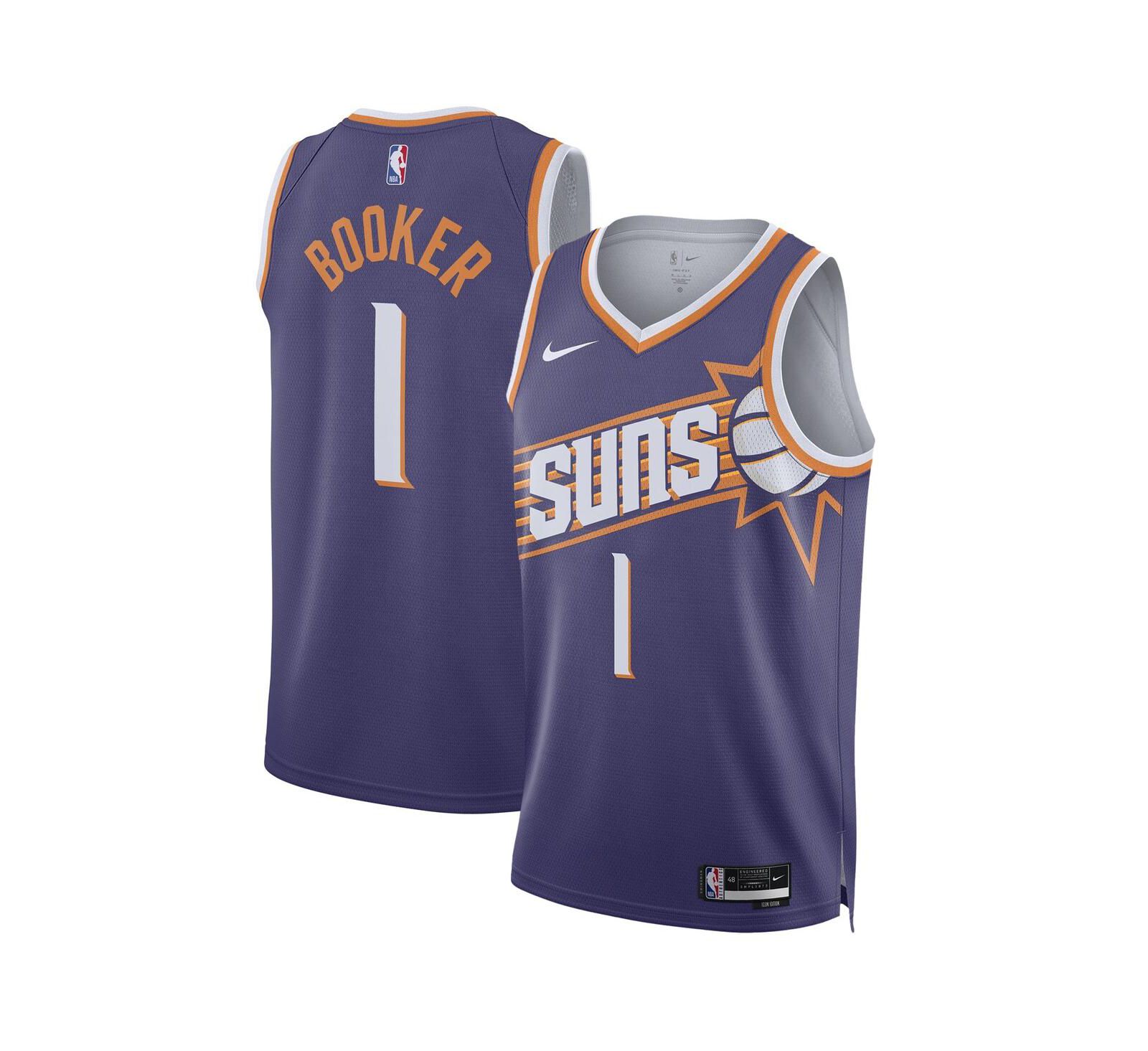 Мужская и женская джерси Nike Devin Booker Purple Phoenix Suns