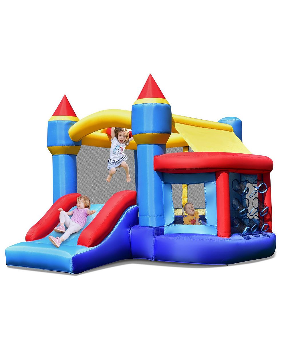 Надувной батутный центр INOLAIT Castle Slide с бассейном для шаров и баскетбольным кольцом