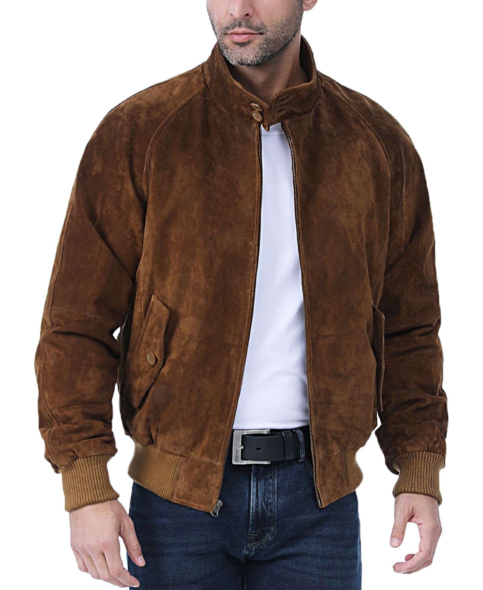 Landing Leathers Men's Men WWII Suede Leather Bomber Jacket