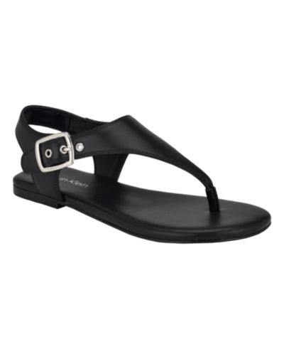 Женские сандалии Calvin Klein Women's Moraca Buckle T-Strap Flat Sandals
