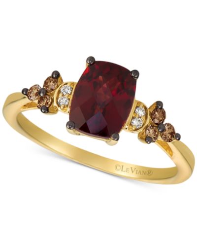 Le Vian® кольцо с гранатом и бриллиантом 14k Gold