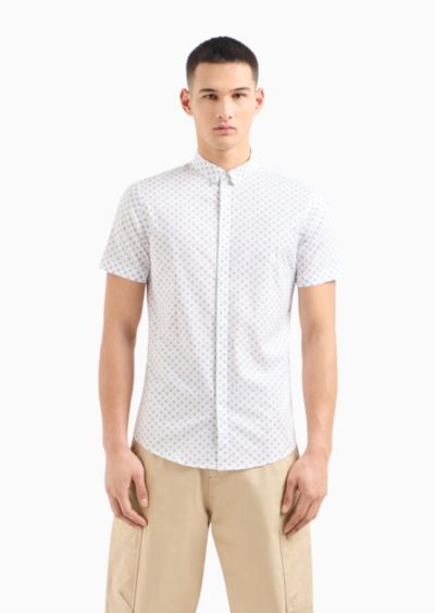 Мужская рубашка A|X Armani Exchange Slim-Fit Tonal Geo Logo-Print Button-Down