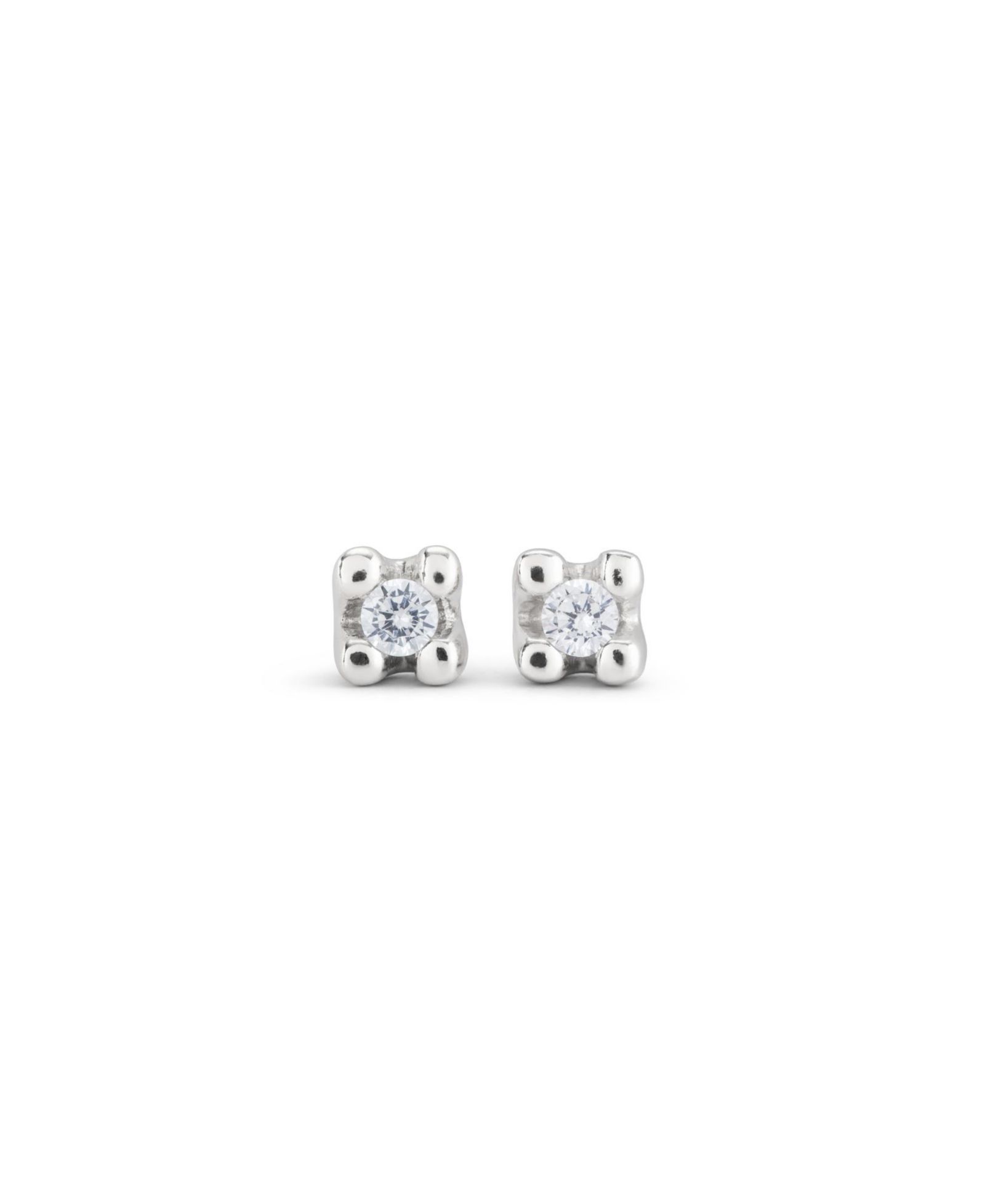 Серьги UNOde50 Sterling Silver Plated Metal Alloy and White Zircon
