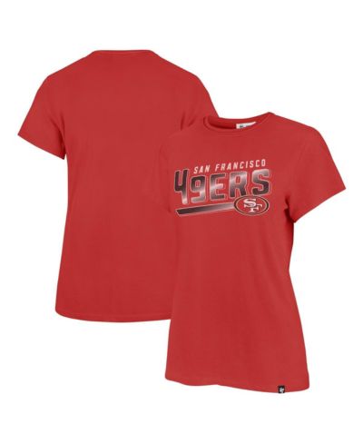 Women's '47 Brand Scarlet Distressed San Francisco 49ers Pep Up Frankie T-shirt