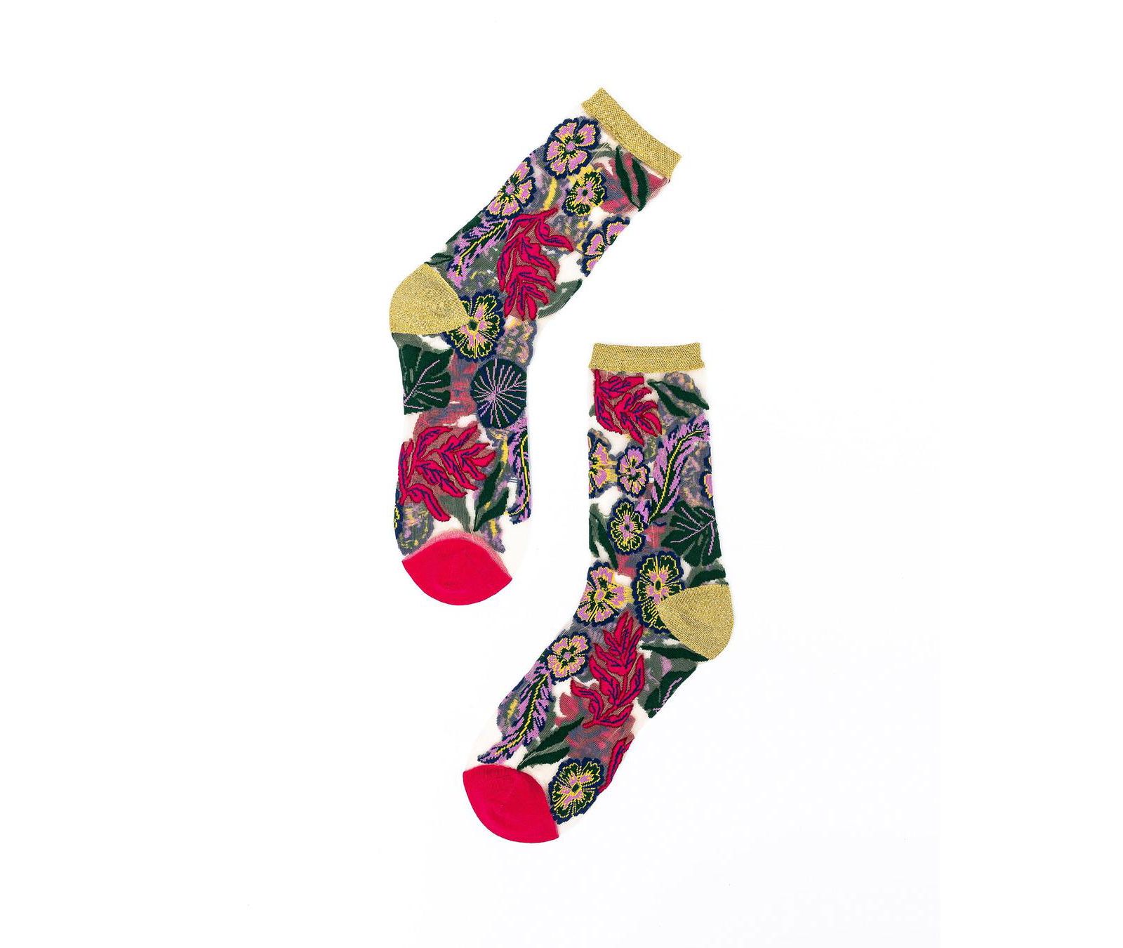 Sock Candy Женские праздничные прозрачные носки с цветочным принтом