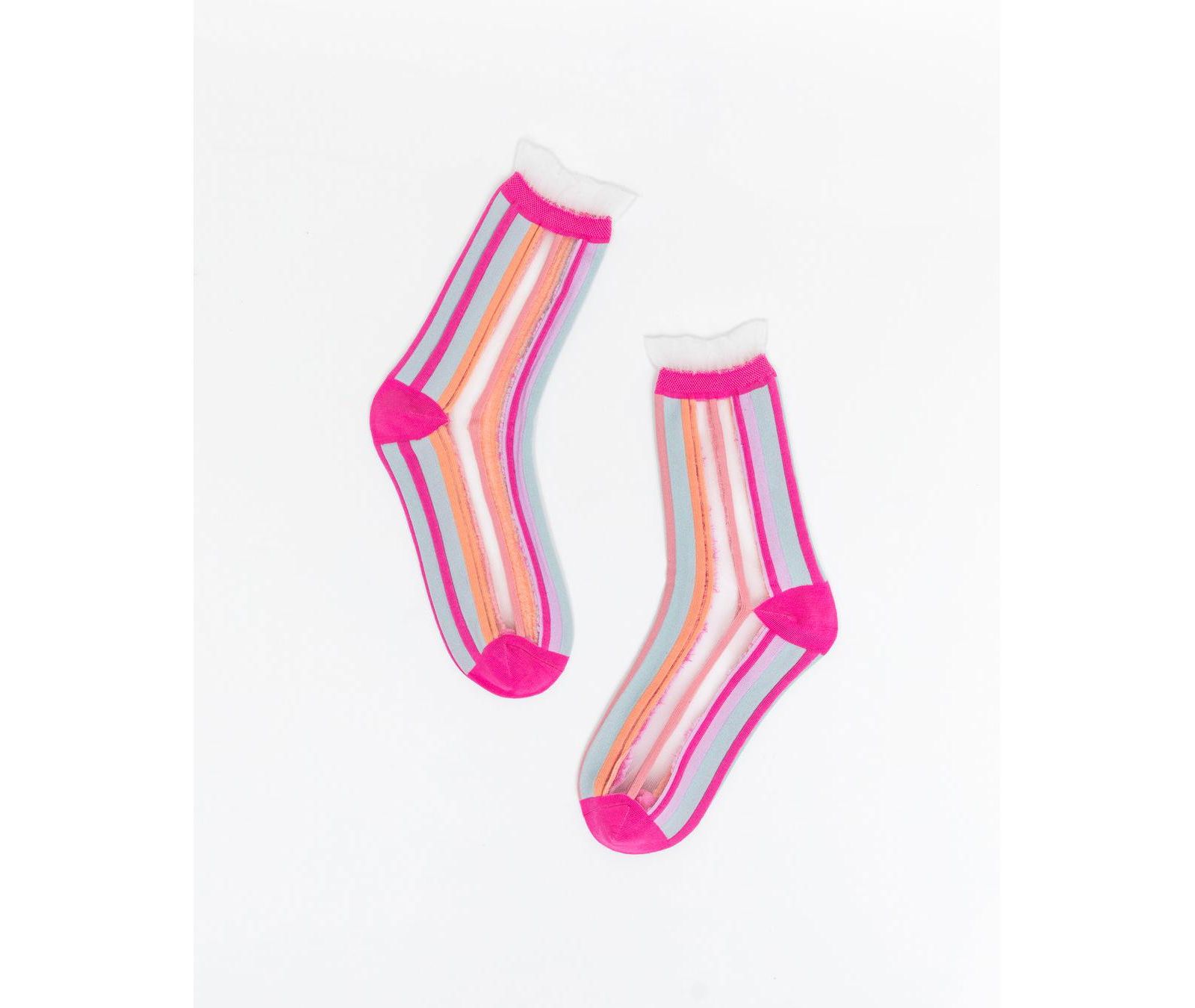 Носки Sock Candy Women's Candy Stripe Ruffle Sheer
