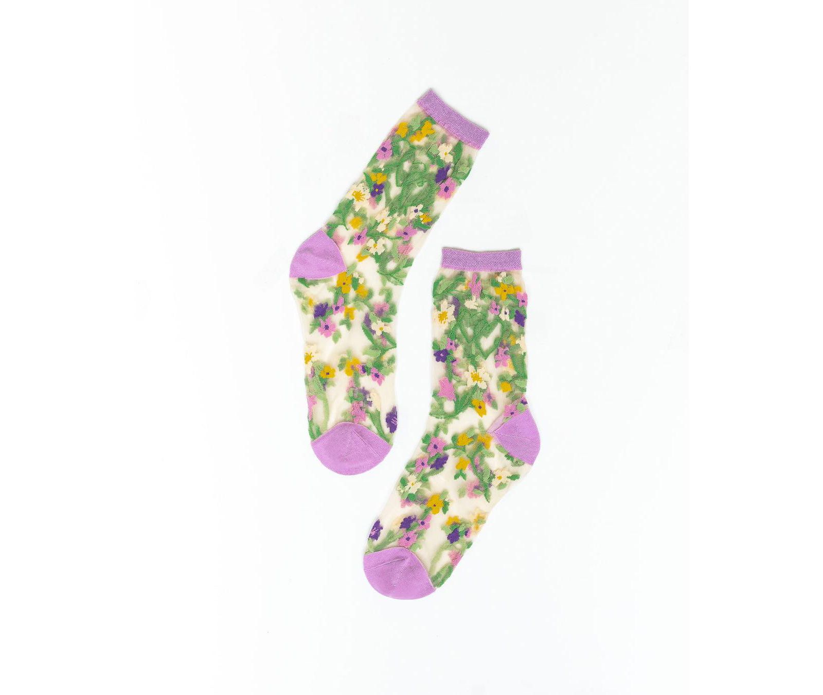 Sock Candy Women's Heart Floral Sheer Sock