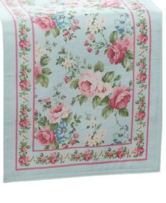 Vintage-Like Floral Garden Table Runner, 13" x 70"