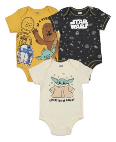 Star Wars комплект боди для малышей Yoda R2-D2 Chewbacca, 3 шт.