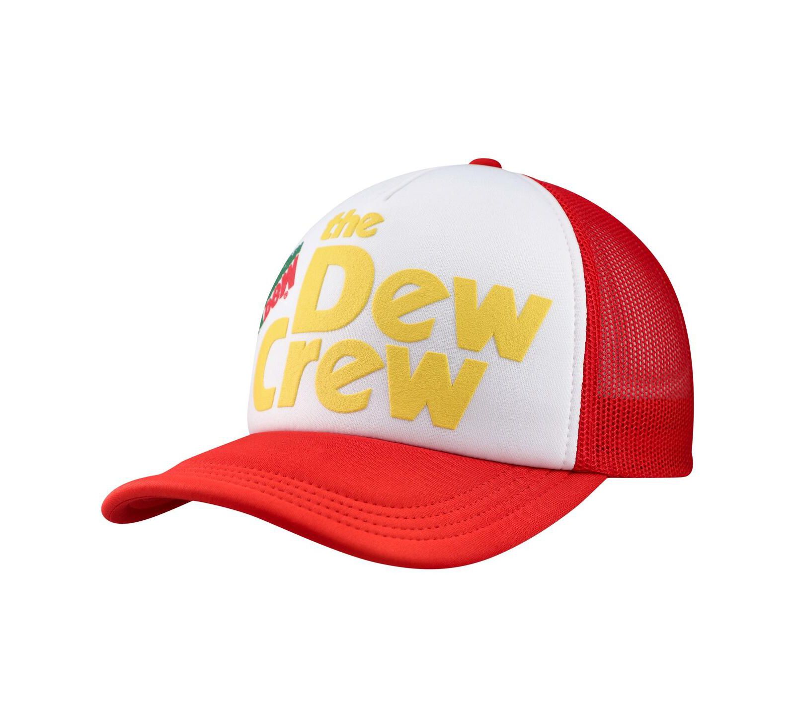 Мужская белая и красная кепка Lids Mountain Dew Dew Crew Foam Trucker Adjustable