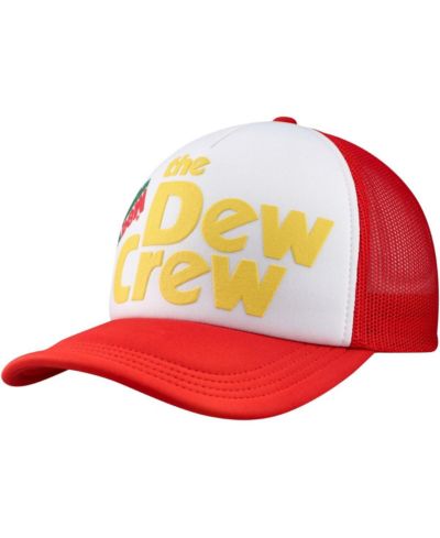 Мужская белая и красная кепка Lids Mountain Dew Dew Crew Foam Trucker Adjustable