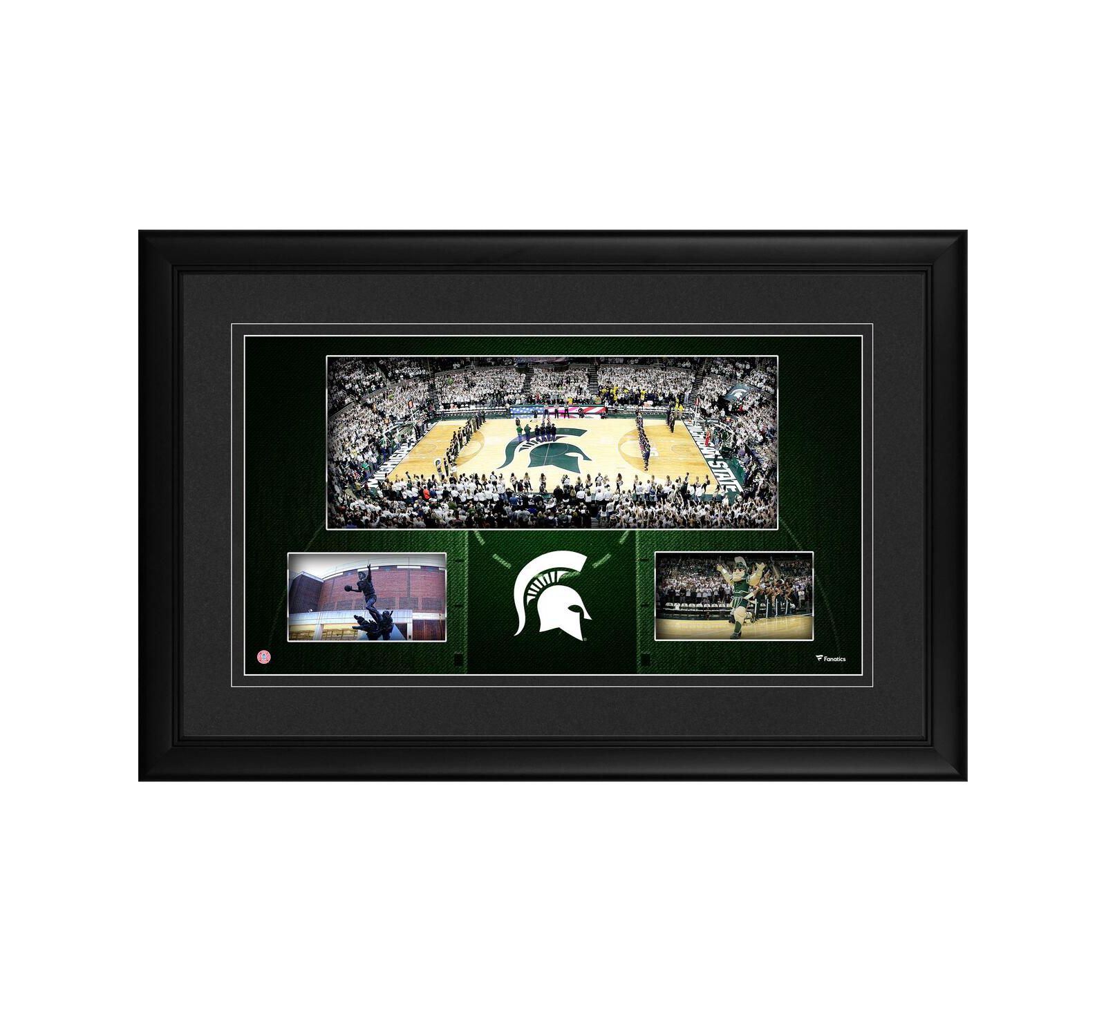 Michigan State Spartans Framed 10'' x 18'' Breslin Student Events Center Panoramic Collage