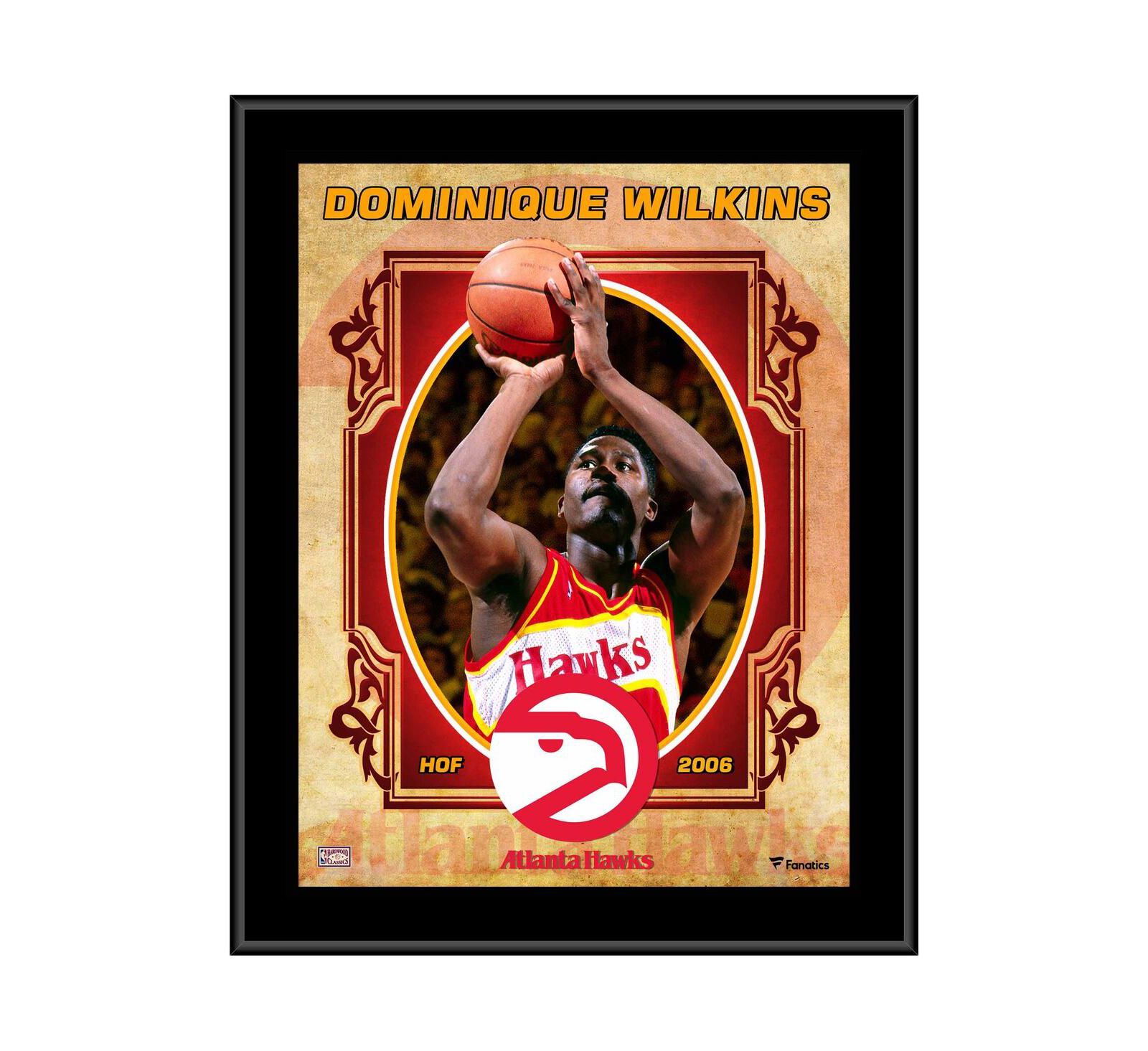 Dominique Wilkins Atlanta Hawks 10.5'' x 13'' Sublimated Hardwood Classics Player Plaque
