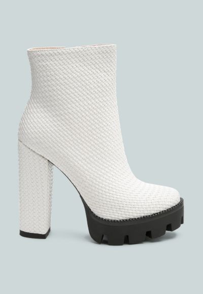 London Rag Women's Moleski Textured Block Heeled Boots
