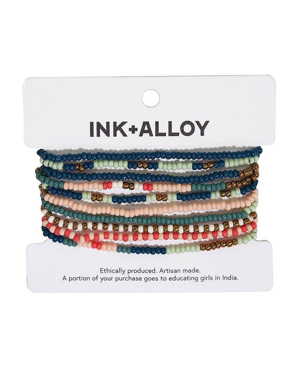 Браслеты INK + ALLOY Sage 10 Stranded Beaded Stackable Stretch