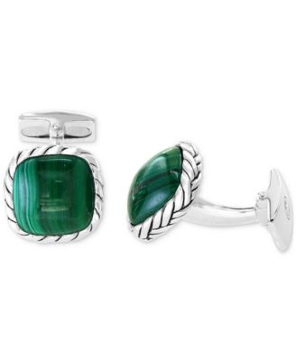 Мужские запонки EFFY® Malachite Rope Framed из стерлингового серебра
