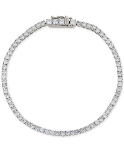 Eliot Danori Rhodium-Plated Cubic Zirconia Tennis Bracelet, Created for Macy's