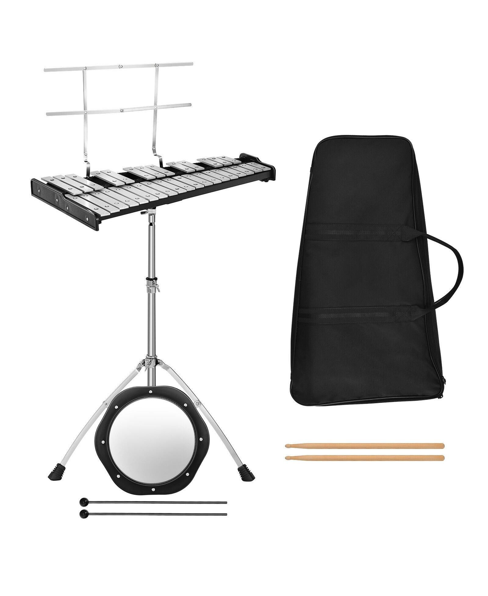 Набор перкуссии Glockenspiel Xylophone на 32 ноты с регулируемой стойкой