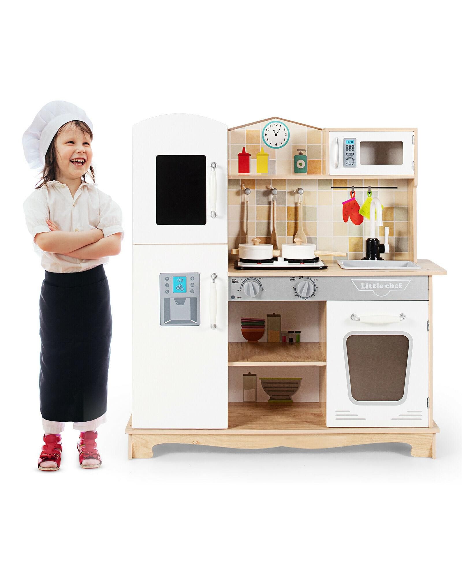 Игровой набор SUGIFT Wooden Kids Pretend Kitchen Playset with Utensils and Sound