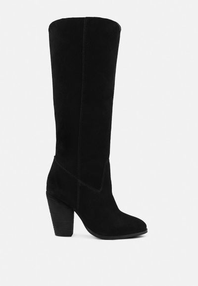GREAT-STORM Womens Suede Leather Calf Boots