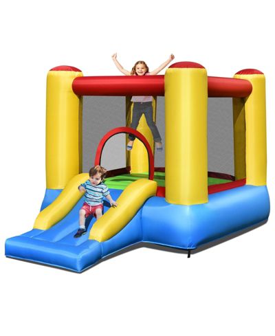 Kids Inflatable Bounce House with Slide and 480W Blower for Backyard Indoor Outdoor Play