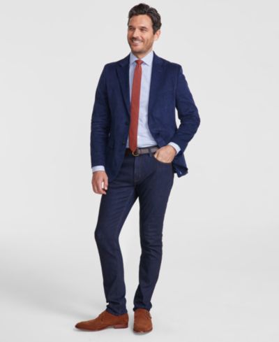 Мужской спортивный пиджак Nautica Modern-Fit Solid Stretch Corduroy с накладками на локтях