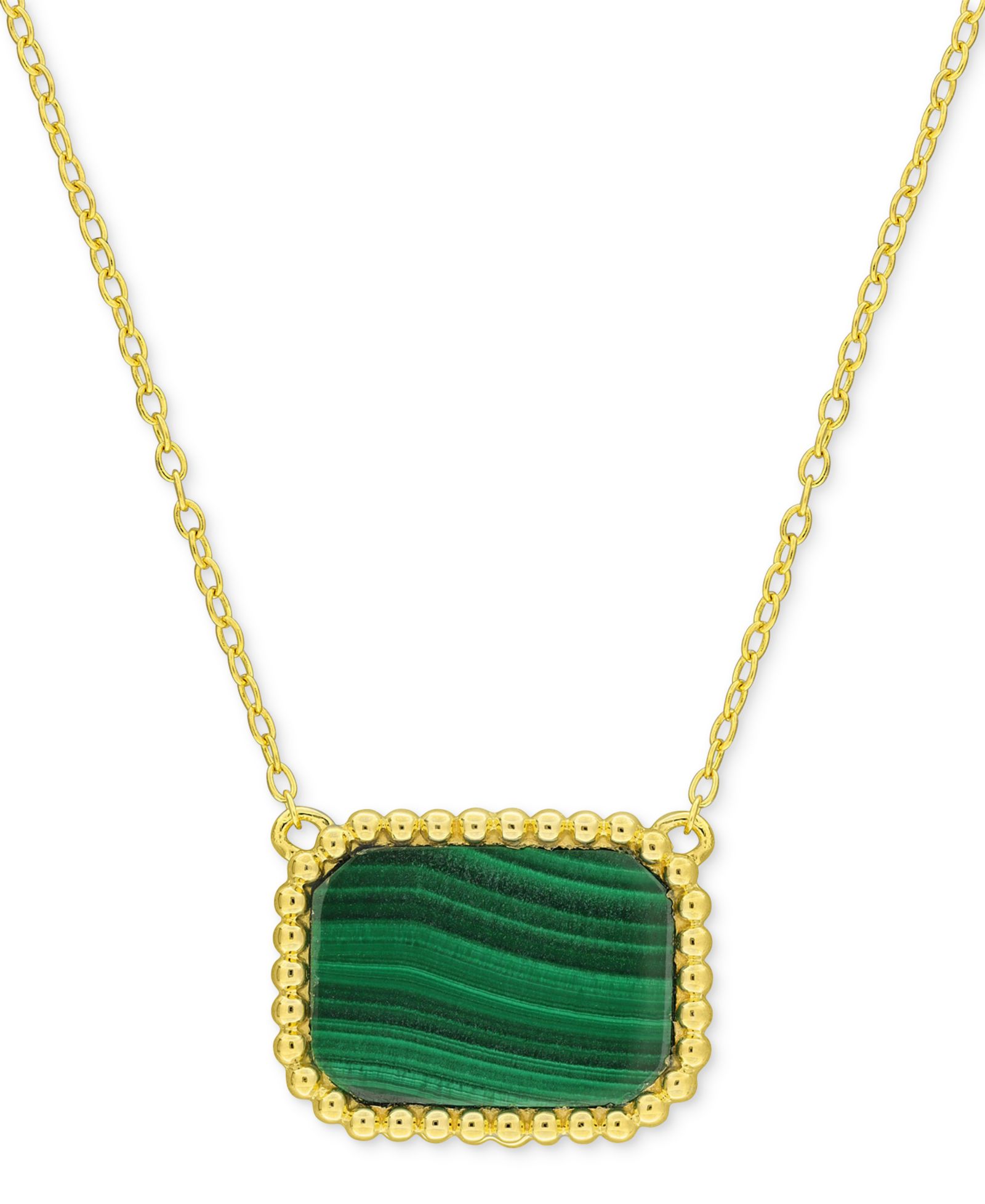 Подвеска Malachite Beaded Frame 18" из желтого стерлингового серебра