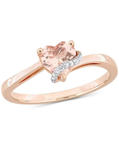 Morganite (5/8 ct. t.w.) & Diamond Accent Heart Ring in 18k Rose Gold Flash-Plated Sterling Silver