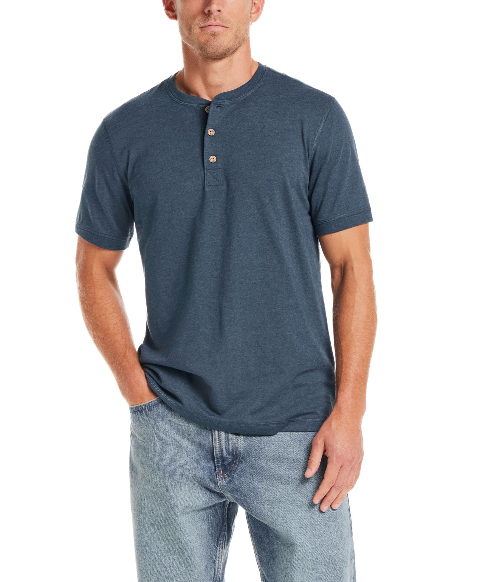 Мужская рубашка Weatherproof Vintage Short-Sleeve Melange Henley