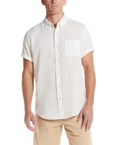 Weatherproof Vintage Men's Solid Short-Sleeve Button-Down Shirt