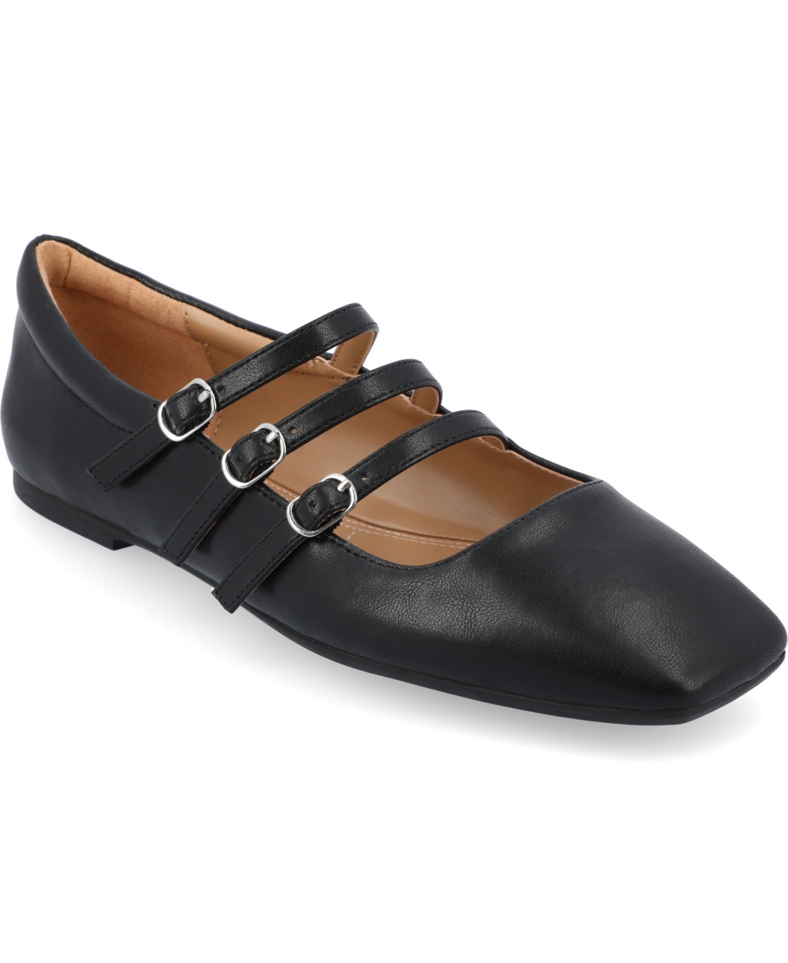 Мэри Джейн Journee Collection Women's Darlin Multi Strap Square Toe Flats
