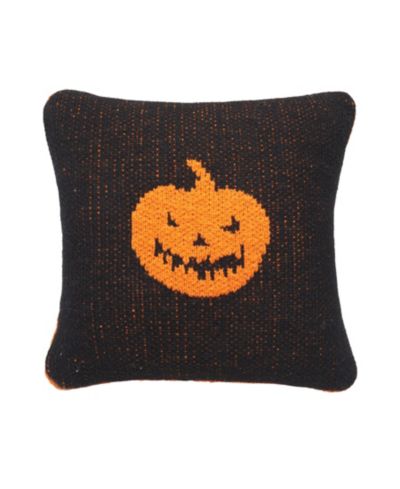 Декоративная подушка Jack O' Lantern из хлопкового трикотажа 10" x 10" для осени