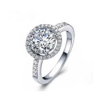 Halo Round Cut Cubic Zirconia Ring
