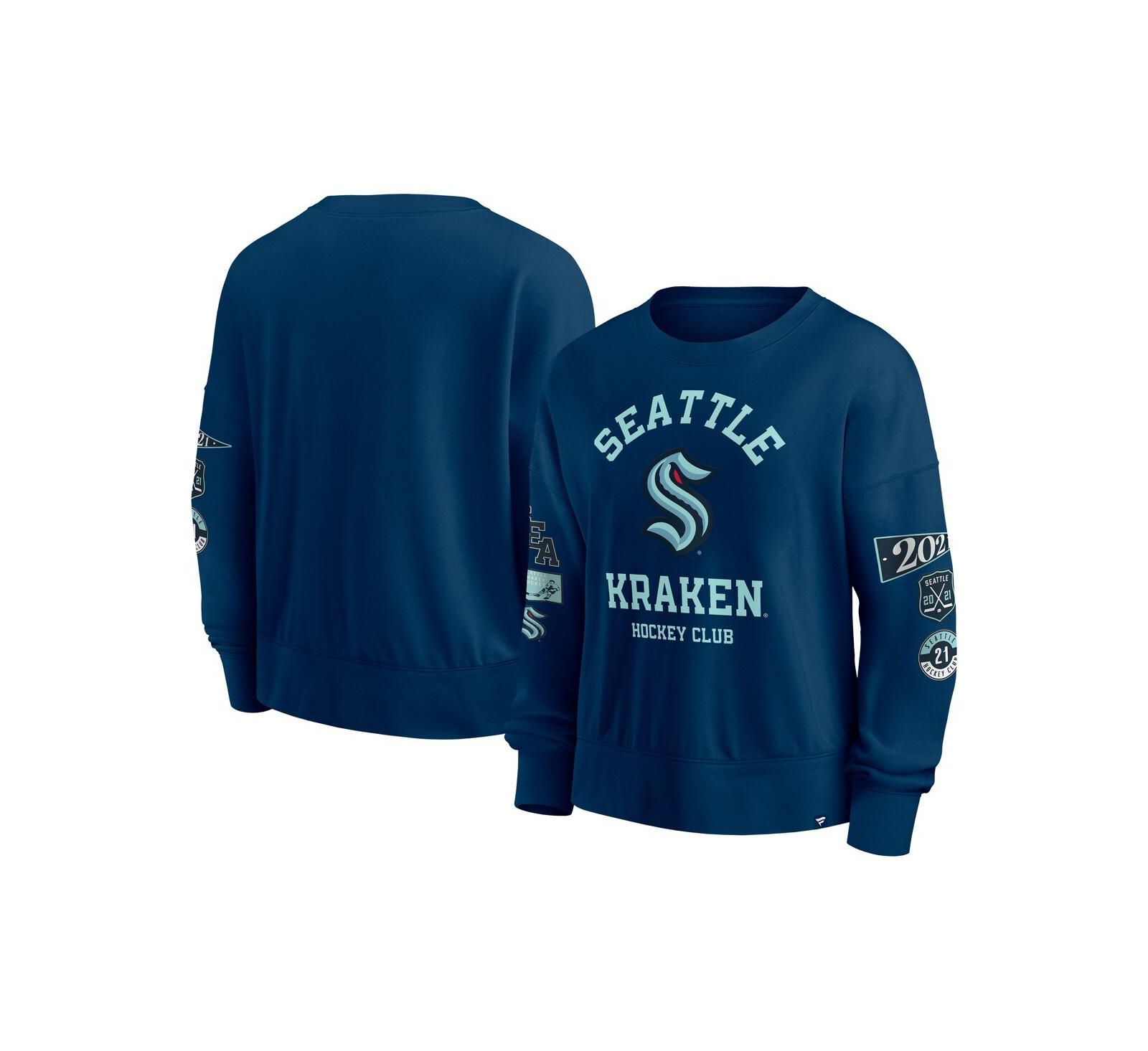 Fanatics Женская толстовка Seattle Kraken Go Team Deep Sea Blue