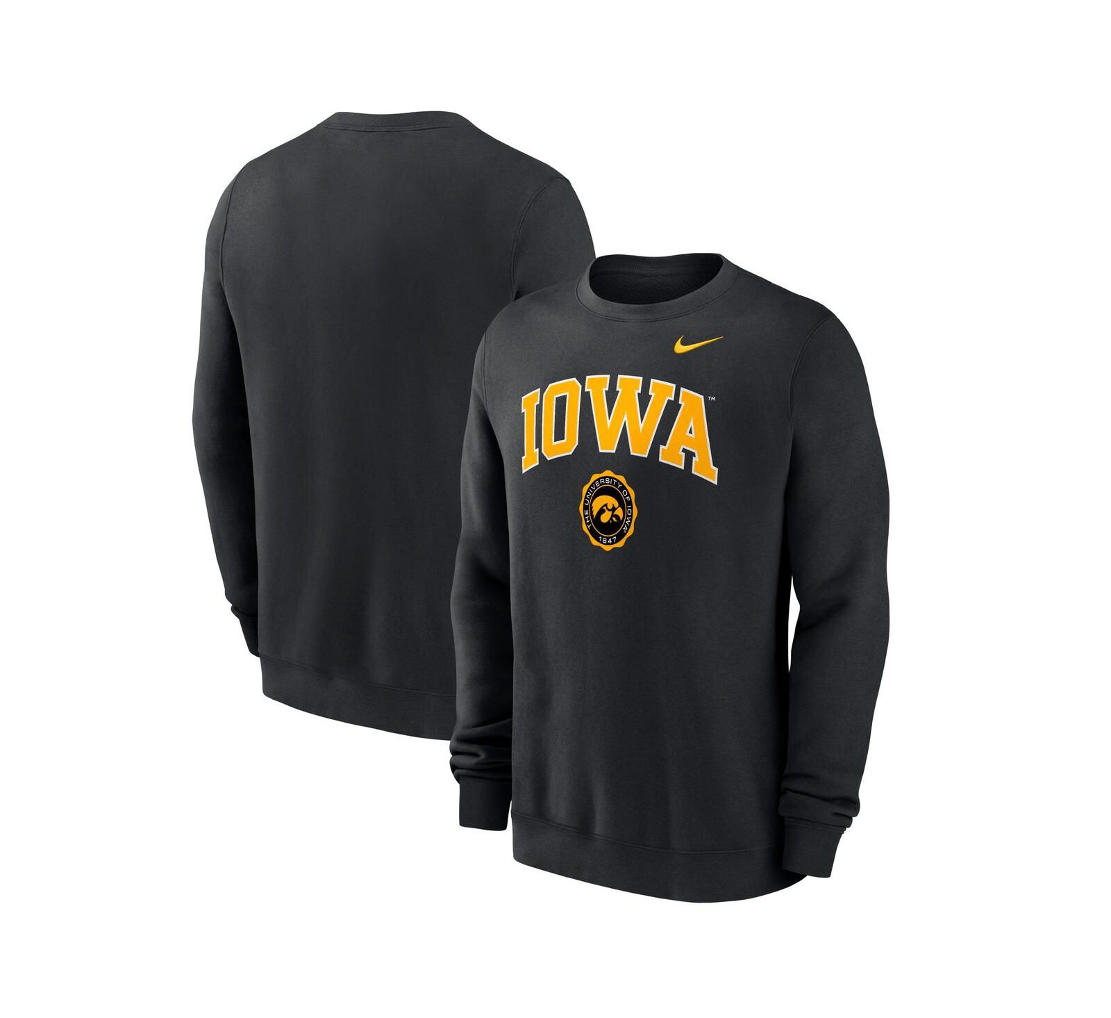 Nike Men's Black Iowa Hawkeyes Arched Seal Pullover Sweatshirt