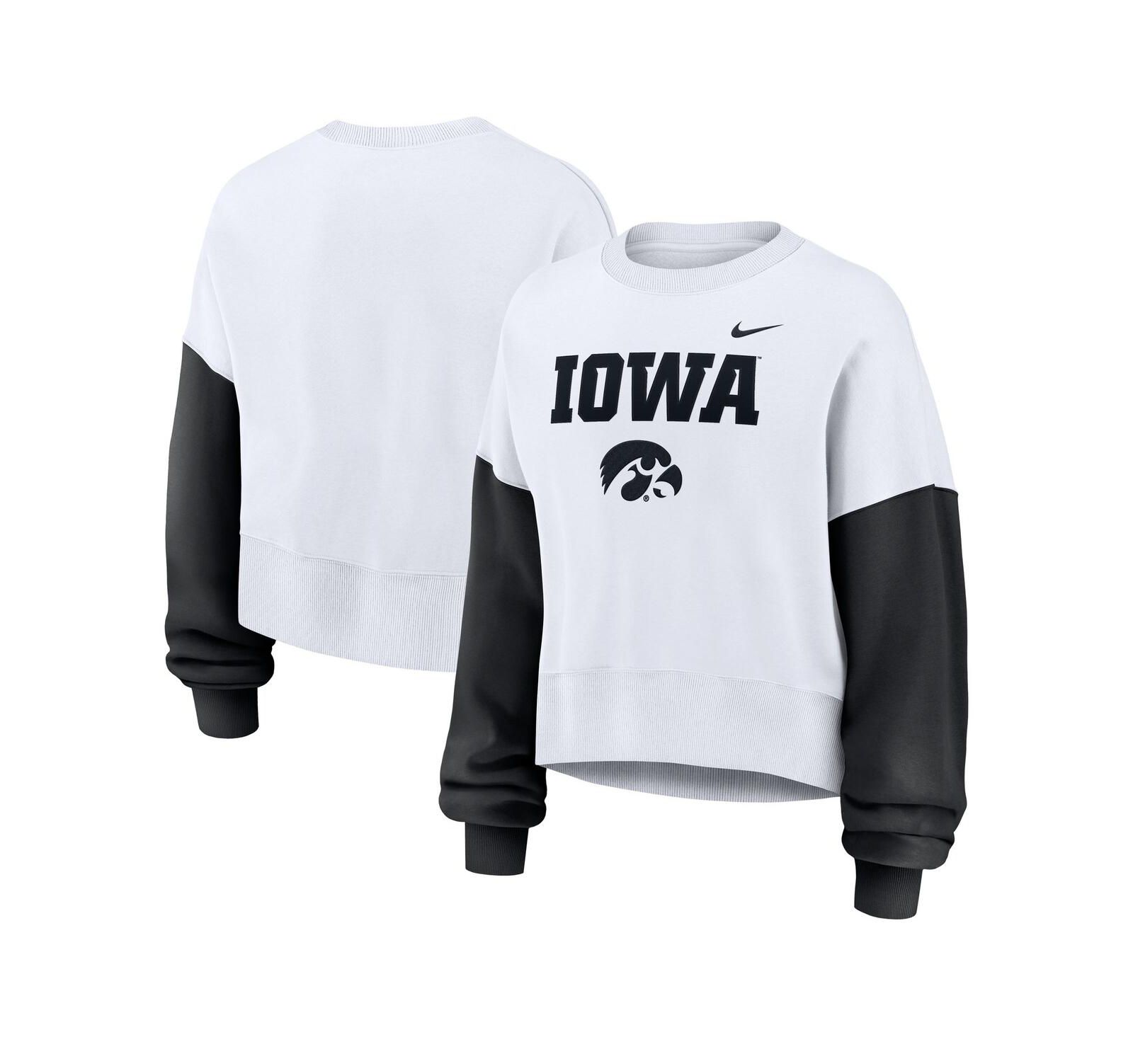 Женская оверсайз толстовка Nike Iowa Hawkeyes с цветовым блоком белая