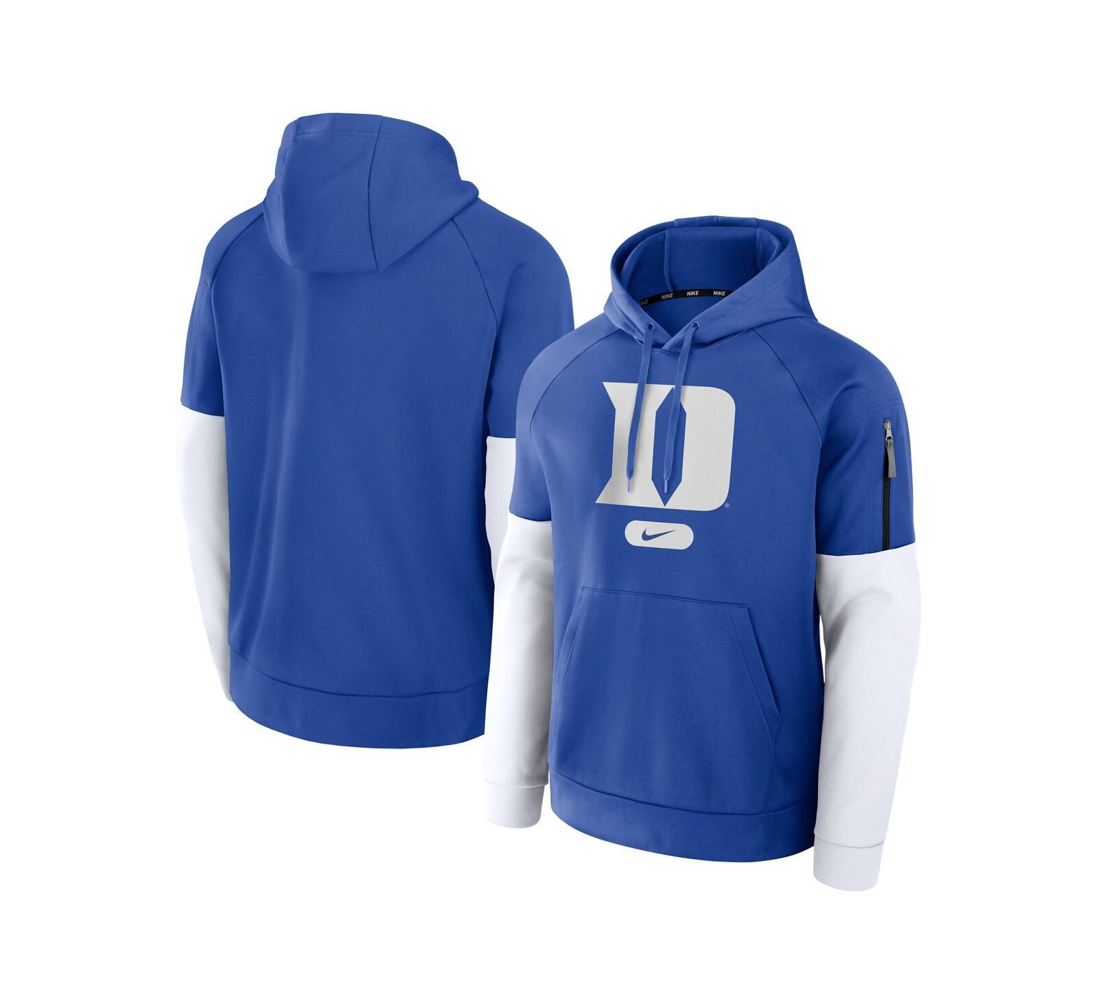 Nike Мужское худи Raglan Performance Pullover, Duke Blue Devils, королевский синий