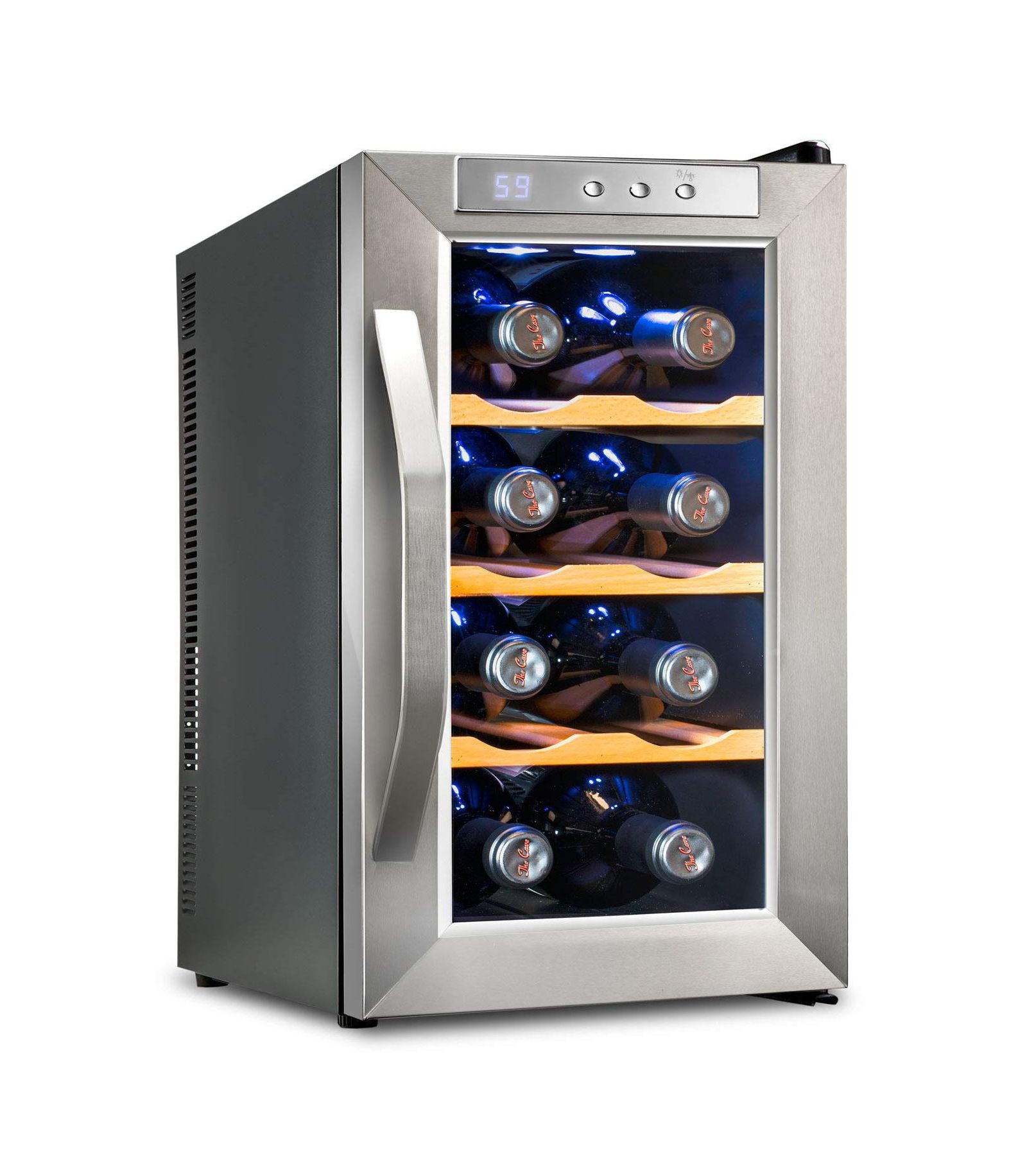 Ivation 8-Bottle Freestanding Thermoelectric Wine Cooler, Stainless Steel