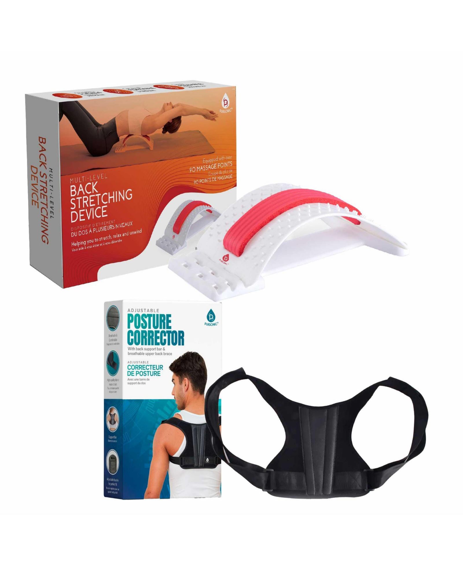 Pursonic Back Health Essentials Kit: Multi-Level Stretch & Posture Perfection.