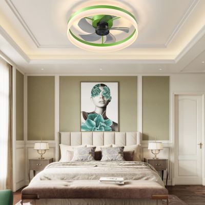 Streamdale Furniture  Dimmable LED Ceiling Fans with Thin Modern Flushmount