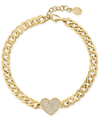 EFFY® браслет Curb Link с бриллиантами и сердечком из золота 14k (1/3 ct. t.w.)