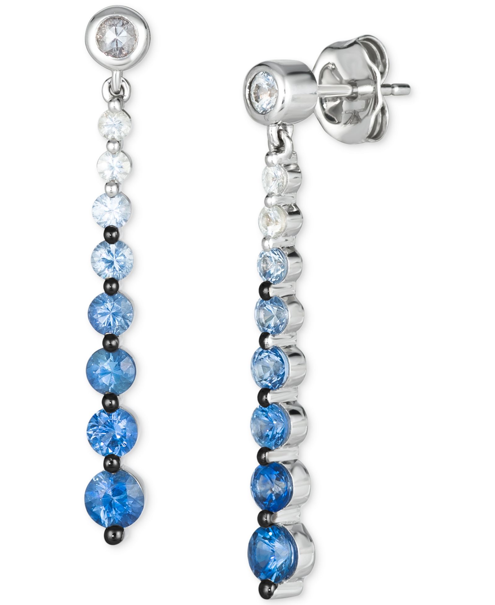 Le Vian серьги-подвески с сапфиром и Denim Ombré, 14k White Gold