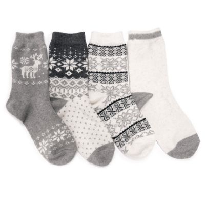 Muk Luks Women's 4 Pack Holiday Boot Socks